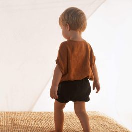 Mustard Bambula Shirt & Black Bambula Culotte