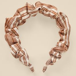 Gathered Headband | Copper Plaid