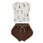 Nice People T-Shirt & Caramel Terry Shorts