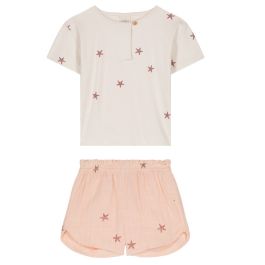 Orso T-Shirt & Georgette Shorts | Light Pink/Starfish