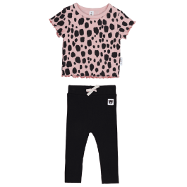 Ocelot Rib Tee & Black Rib Leggings