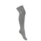 Over The Knee Socks W/ Grosgran Bow | Light Grey