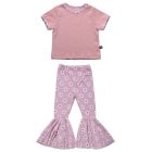 Crop Tee & Flare Pants