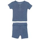 Pointelle Henley Tee & Shorts | Pool