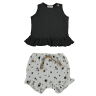 Printed Bloomer White & Flounce Tank Shirt