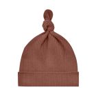 Ribbed Knotted Baby Hat | Pecan