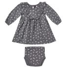 Ruffle V Dress | Dark Floral