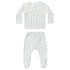 Pointelle Wrap Top + Footed Pant | Ivory Indigo Ditsy