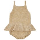 Knit Ruffle Romper | Heathered Honey 