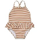 Ruffled One-Piece Swimsuit | Clay Stripe