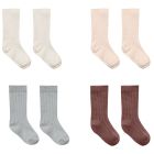 Socks, Set Of 4 | Ivory, Shell, Dusty Blue, Plum