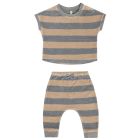 Terry Tee Set | Ocean & Latte Stripe