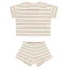 Terry Tee + Shorts Set | Oat Stripe
