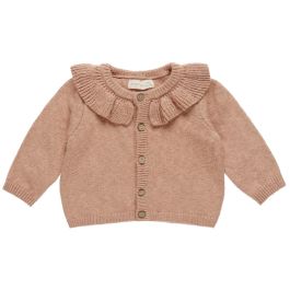 Ruffle Collar Cardigan | Rose
