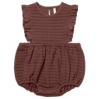 Ruffle Bubble Romper | Plum