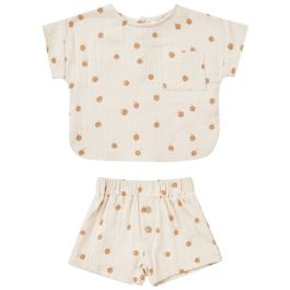 Woven Boxy Top + Short Set | Oranges