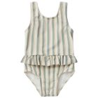 Squirted One Piece | Aqua Stripe
