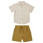 Rustic Stripe Shirt & Ochre Bermuda Short