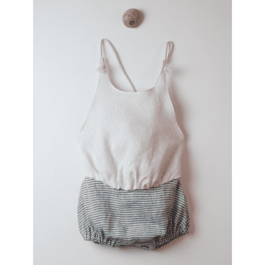 Reversible White Bather Romper