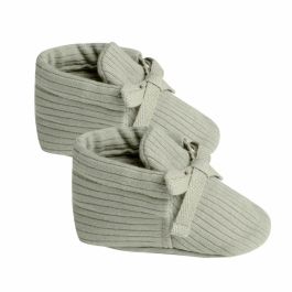 Ribbed Baby Booties | Sage