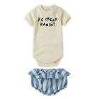 Romper Ice Cream Bandit & Bloomer Denim Stripe