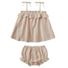 Ruffle Tube Top & Flutter Bloomer | Multi Stripe