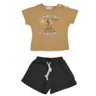 Submarine Palm T-Shirt & Muslin Shorts | Tan/Anthracite