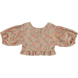 3/4 Sleeve Blouse W/ Flower Print
