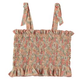 Floral Print Honeycomb Top