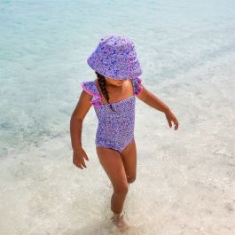 Sun Bucket Hat Purple Ditsy