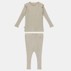 Rib Sweater & Lettuce Edge Leggings