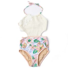 One Piece Crochet Halter | Retro Floral