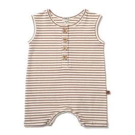 Sleeveless Romper | Caramel Stripe
