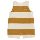 Terry Sleeveless Romper | Gold Stripe