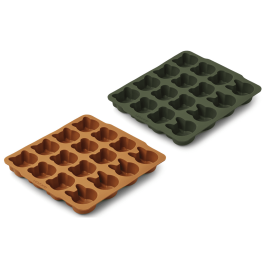 Sonny Ice Cube Tray 2 Pack | Hunter Green/Mustard Mix