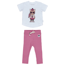 Strawpurry T-Shirt & Bubble Gum Rib Leggings