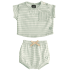 Striped T-Shirt & Bloomer | Green