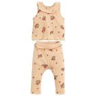 T-Shirt W/ Ribbing & Ribbed Printed Leggings