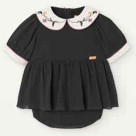 Black Romper Suit W/ Collar