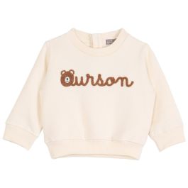 Ecru Bear Fleece Sweatshirt