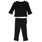 Thermal Top & Thermal Drawstring Bottoms | Black