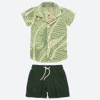 Banana Leaf Cuba Terry Shirt & Green Terry Shorts