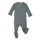 V-Neck Baby Footie | Moonstone