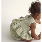 Vera Striped Gauze Top & Sasha Gauze Shorts | Tender Green