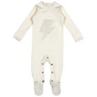 Velveteen Graphic Baby Footie | Beige