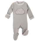 Velveteen Graphic Baby Footie | Light Grey