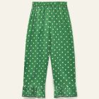 Wide Leg Frill Pant | Fresh Green Polka Dot
