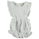 White Gauze Ruffle Baby Romper