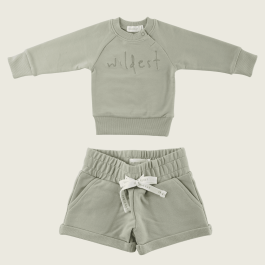 Wildest Sweatshirt & Shorts | Aqua Grey