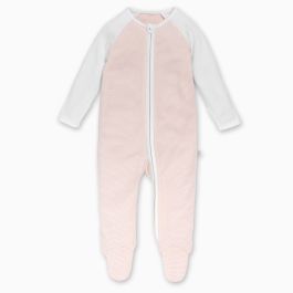 Zip Up Sleepsuit | Blush Stripe